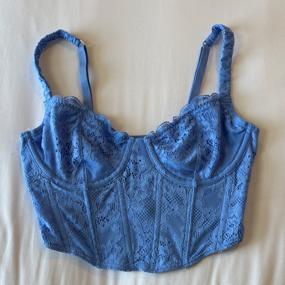 Hollister Light Blue Lace Tank Top